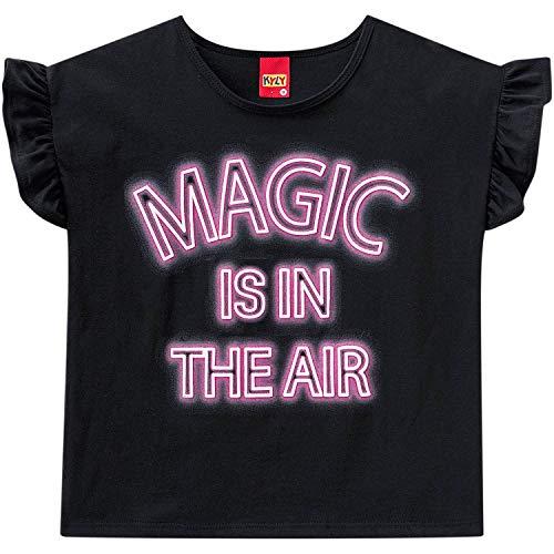 Camiseta Manga Curta Magic is in The Air, Kyly, Meninas, Preto, 14