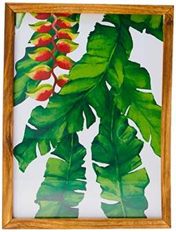 Quadro De Madeira Modelo Folha - Iii Decorglass Multicolor