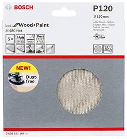 Bosch 2608621164-000, Disco Lixa Boschnet GR120-5X, Branco, 150 mm