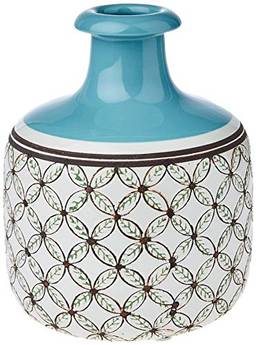 Clemence Garrafa Decorativ 20 * 17cm Ceramica Azul/bran Cn Home & Co Único