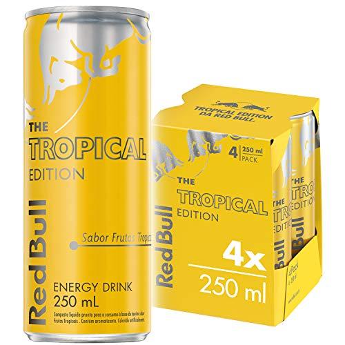Energético Tropical Red Bull Energy Drink Pack com 4 Latas de 250ml