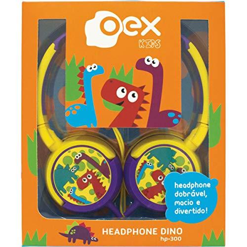 OEX HP300 Headphone Dino  Microfones e Fones de Ouvido, Amarelo