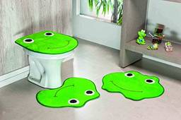 Jogo de Banheiro Formato Sapo Guga Tapetes Verde Pistache 3