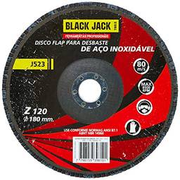 Disco Flap para Desbaste de Aço Inox 180 mm Z120, Black Jack J523