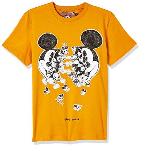 Colcci Camiseta Estampa Esclusiva do Mickey Feminino, Tam M, Amarelo Fireball