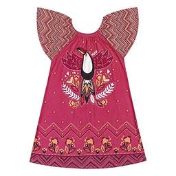 Vestido Curto Tucano com estampa Geométrica, Nanai, Meninas, Rosa, 10