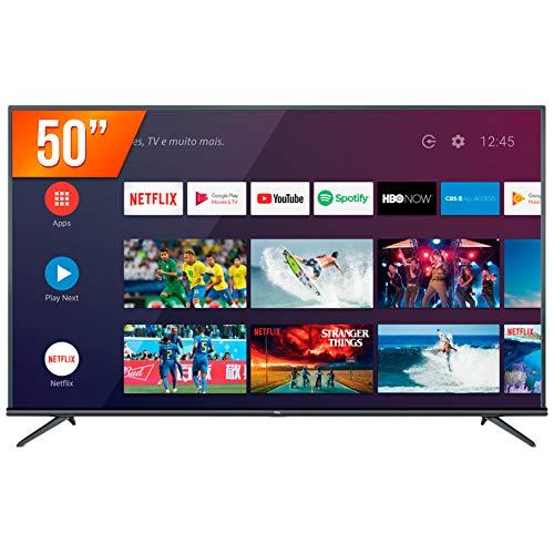 Smart TV 4K LED 50” TCL 50P8M Android Wi-Fi - Bluetooth HDR Inteligência Artificial 3 HDMI 2 USB
