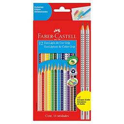Lápis de Cor EcoLápis Colour Grip 12 Cores + 2 Ecolápis Grafite , Faber-Castell