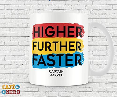 CANECA CAPITÃ MARVEL HIGHER FURTHER FASTER