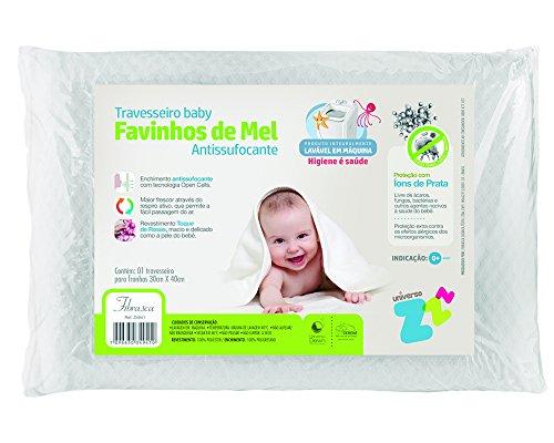 Travesseiro Favinhos Baby Antissufocante Lavável Revestimento Fibrasca Branco 30X40
