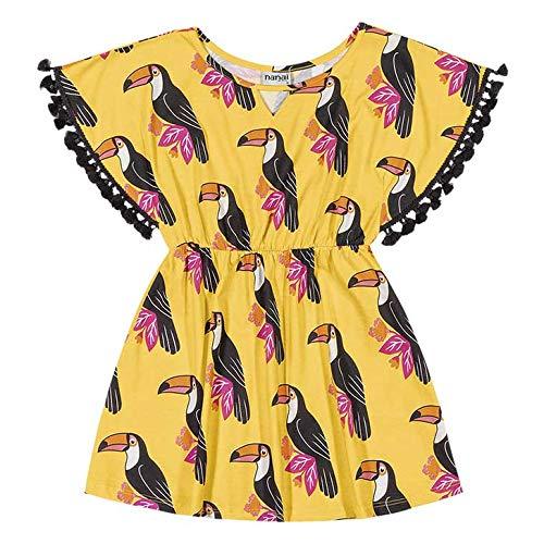 Vestido Curto Tucanos, Nanai, Meninas, Amarelo, 12
