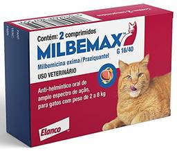 Milbemax G 16/40 Elanco para Gatos com Peso de 2 KG até 8 KG
