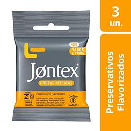 Preservativo Jontex Sabor e Aroma Frutas Cítricas, 3 Unidades