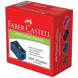 Apontador Simples 4 Cores Sortidas 50 Unidades, Faber-Castell