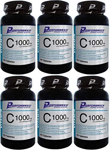 Vitamina C 1000 mg com Rutina 0,6mg Performance Nutrition 100 Tabletes Kit 6 Und