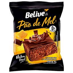 Pão de Mel 100% Coberto de Chocolate sem Glúten sem Lactose Belive 45g