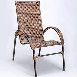 1 Cadeira Cravo para Area Edicula Jardim Cravo, Ferro e Fibra Trama Fechada Argila