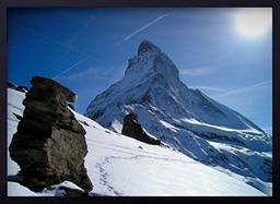Quadro Decorativo Paisagem Montanha com Neve e Pedras Decore Pronto Multicor 74x54 cm