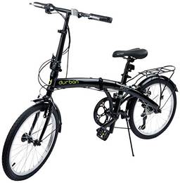 Bicicleta Eco+ Dobravel, Aro 20, 6 velocidades, Durban, Preta