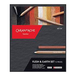 Caran D'Ache Estojo Lápis 15 Peças, Flesh & Earth Set, Grafite