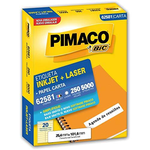 Etiqueta Ink-Jet/Laser Carta 25.4x101.6, BIC, Pimaco, 874768, Branca, 5000 Etiquetas
