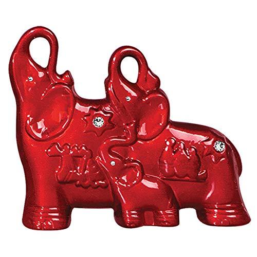 Trio De Elefantes Ceramicas Pegorin Vermelho No Voltagev