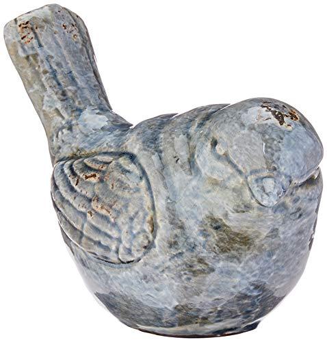 Bird Adorno Decorativ 15cm Ceramica Azul Av Passaro Home & Co Único