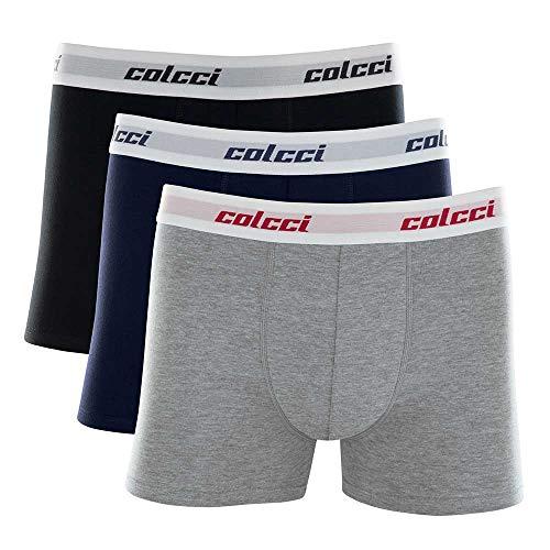 Colcci Kit 3 Cueca Boxer, Masculino, Multicor (Mescla/Marinho/Preto), G
