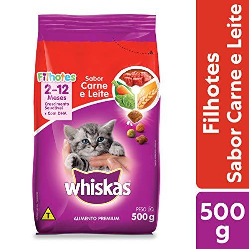 Ração Whiskas Carne e Leite Para Gatos Filhotes 500 g Whiskas para Todas Todos os tamanhos de raça Filhotes - Sabor Carne