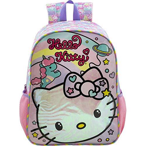 Mochila Escolar 16, Hello Kitty Arco-íris, 8812, Lilás