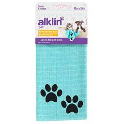 Toalha Microfibras Pet para Cães e Gatos, Alklin Pet, Azul