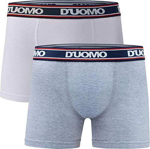 Duomo Kit de 2 Cuecas Boxer Básico, Masculino, Branco/Mescla, P