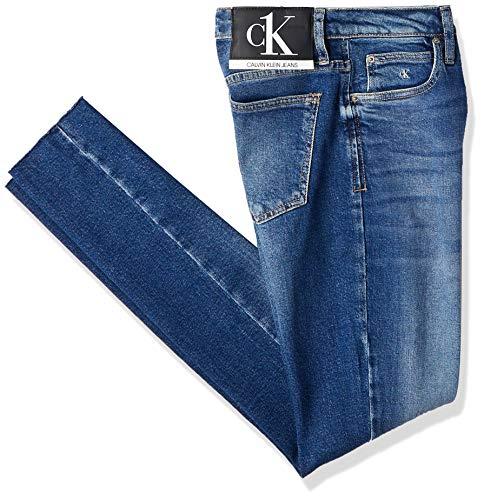 Calça Jeans Six Pockets bordado, Calvin Klein, Feminino, Marinho, 38
