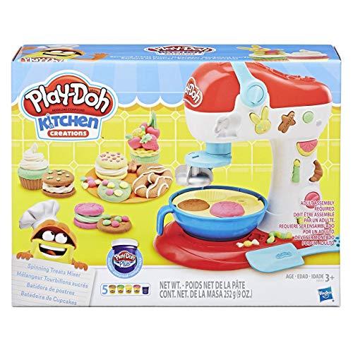 Play-Doh E0102 - Conjunto de Massinha, Batedeira de Cupcakes 5 Potes Hasbro, 3 Anos +, Multicolor