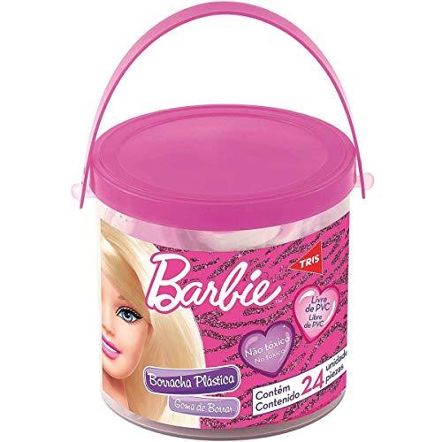 Borracha Decorada Barbie Plastica Top - Pote com 24 Summit, Multicor