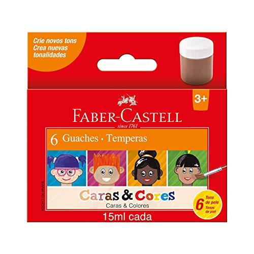 Guache, Faber-Castell, Caras & Cores, 161106CC, 15ml, 6 Tons de Pele