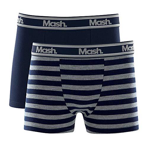 Cuecas Mash Kit Boxer Infantil Meninos Azul Marinho/Azul Marinho P