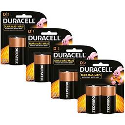 Kit Duracell Duralock Pilha Alcalina D com 8 unidades