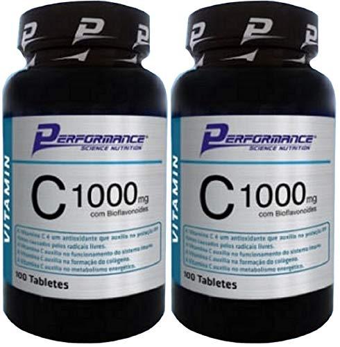 Vitamina C 1000 mg com Rutina 0,6mg Performance Nutrition 100 Tabletes Kit 2 Und