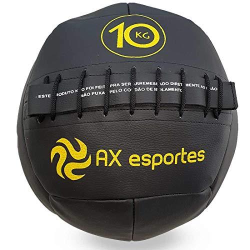 AX Esportes Bola de Wall Ball para Crossfit, Preto, 10 kg