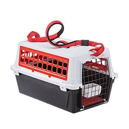 Ferplast Atlas 10 Trendy Plus, Caixa de Transporte Para Animais Pequenos, Vermelha, com Alça Para Ombro Ferplast para Cães, Capacidade 5kg