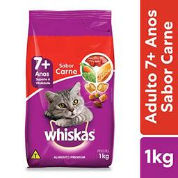 Ração Para Gatos Whiskas Carne Adultos Sênior 7+ Anos 1kg