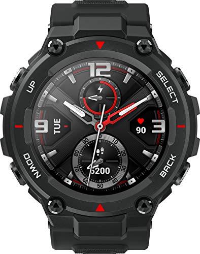 Smartwatch Amazfit T-Rex Padrão Militar, Bluetooth 5.0, Tela Amoled 360x360 1,3", 5ATM, Gps, 14 Modos de Esportes (Preto)