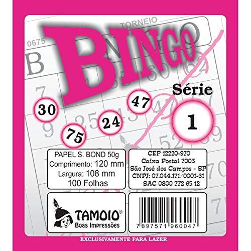 Bloco Para Bingo Rosa 120x108mm 100 Folhas Tamoio, Multicor, pacote de 15