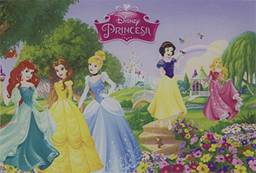 Tapete Linha Digital Disney Princesas Primavera JolitexVerde 40x60cm
