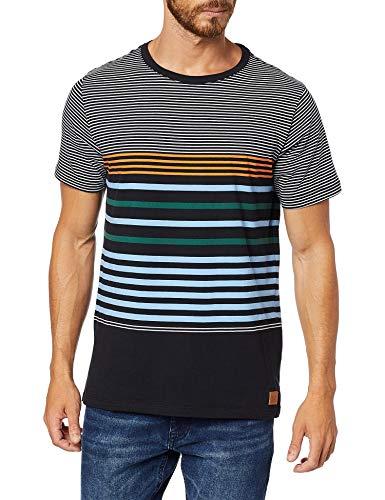 Camiseta Slim, Colcci, Masculino, Preto/Azul/Laranja, G