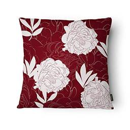 Capa de Almofada Floral Belchior Uniq Silk Home Vermelho/Off White 50 X 50 Cm, Silk Home