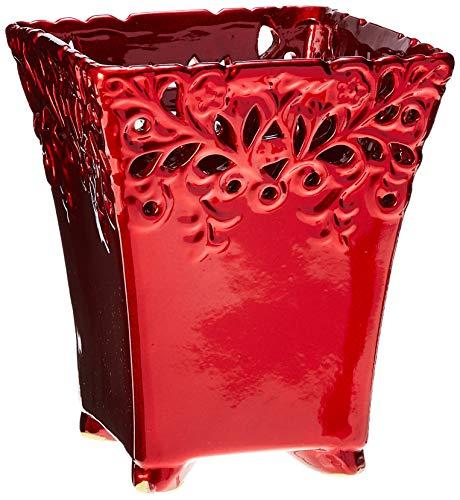 Cachepô Quadrado Recorte Ceramicas Pegorin Vermelho