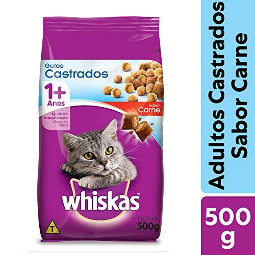 Ração Whiskas Carne Para Gatos Adultos Castrados 500 g Whiskas para Todas Todos os tamanhos de raça Adulto - Sabor Carne