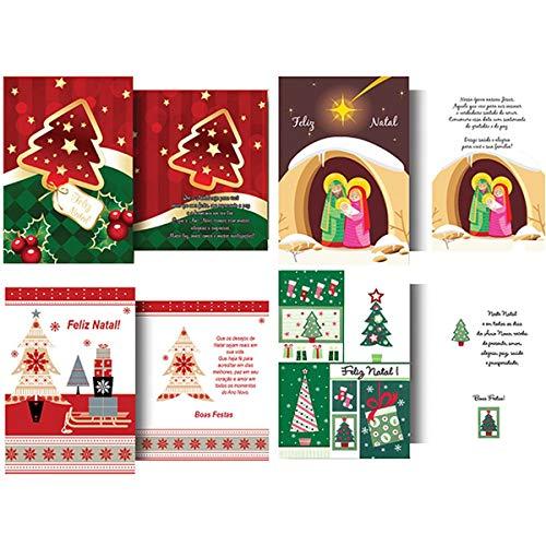 Cristina KIT-285, Cartão de Natal, Multicolor, Pacote de 120